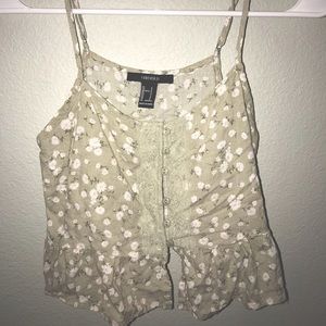 Forever 21 floral cropped tank top